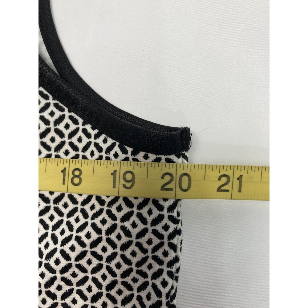 Max Studio London Black‎ White Geometric Contrast Sleeveless Top Medium - Picture 9 of 10